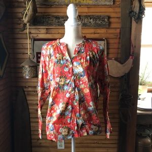 J.CREW Liberty Floral Ruffle Popover Top